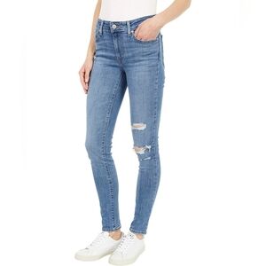 Levi's 712 Skinny Distressed Stretch Denim Jeans Medium Wash Blue 30